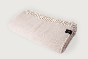 Herringbone Throw & Blanket — Lambswool