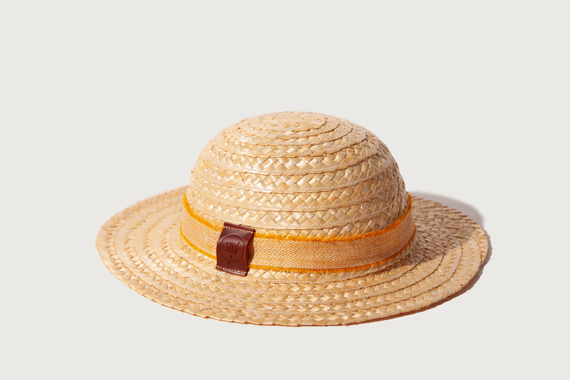 Tirabasso Straw Hat with Butter Yellow Rim and Bandanna Made in Italy New Tambo - Wide Brim Panama Fedora Straw Hat | Artesano – www  main image 2