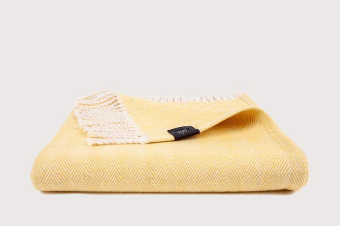 Herringbone Throw & Blanket — Pure Cotton