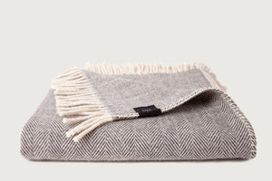 Herringbone Throw & Blanket — Lambswool